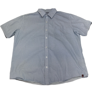 AIRWALK Shirt Button Up Size XL Men’s White & Blue Skater Short Sleeve